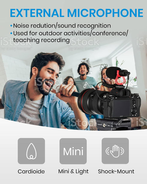 Moukey MCM-1 Video Microphone - Camera Microphone with Shock Mount for Vlogging Kit