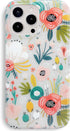 J.west Frosted Clear Case for iPhone 13 Pro Max 6.7", Cute Soft Slim Silicone Cover with Flower Design