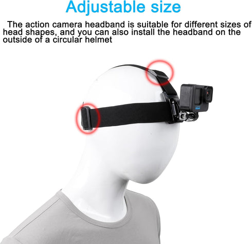 PellKing Quick Release Head Strap Mount for GoPro Hero 13 12 11 10 9 8 7 6 5, Insta360 X3 X2, DJI Osmo Action