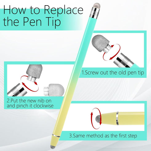 IANFAN 6 2 1 Pcs Stylus Pens for Touch Screens, Tablet Pens with Precision Double Fiber Tips Sensitive in Stylus Pen