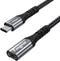Fasgear USB C Extension Cable, 6ft, 10Gbps USB 3.2 Type C Male to Female Extender, 100W Fast Charging, Black