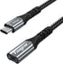 Fasgear 1.6 ft USB C Extension Cable: 10Gbps Data Sync, 100W Fast Charging, Braided Cord for PSVR2, MacBook, iPad Pro,
