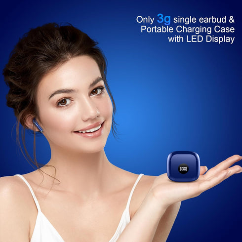 Bluetooth 5.3 Earbuds with LED Display, Noise Cancelling Mic, Bass Stereo, 40H Playback, Waterproof Sports Earphones