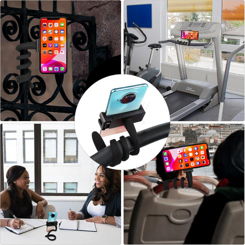 Portable Cell Phone Holder for Stroller, Non-Slip Flexible Arm Phone Mount, Stroller Accessories for Treadmill, Spin