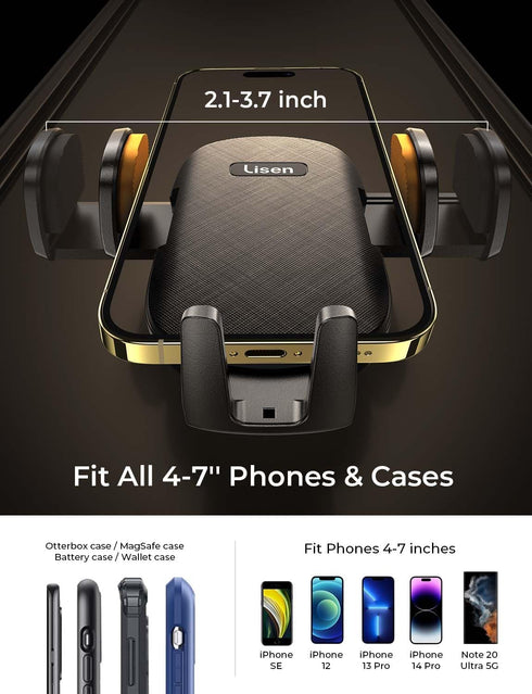 LISEN CD Slot Phone Holder, Adjustable CD Phone Holder for Car, Ultra Sturdy Vent Cell Phone Mount for iPhone 15 Pro