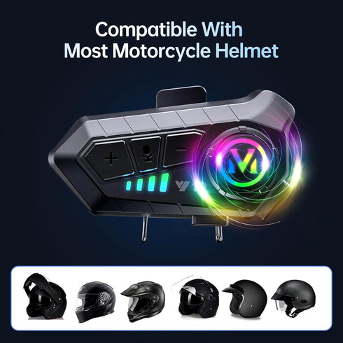 Motorcycle Bluetooth Headset Speaker, Skiing Earphone, Waterproof Bluetooth Helmet Headset with Noise Cancellation,