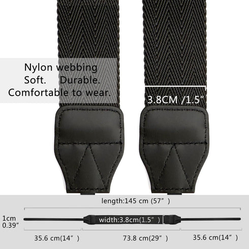 YMTHamaz3 Buckles,Black,55 inch Camera Neck Shoulder Strap for Man Woman Photographers,Wide Strap for SLR DSLR