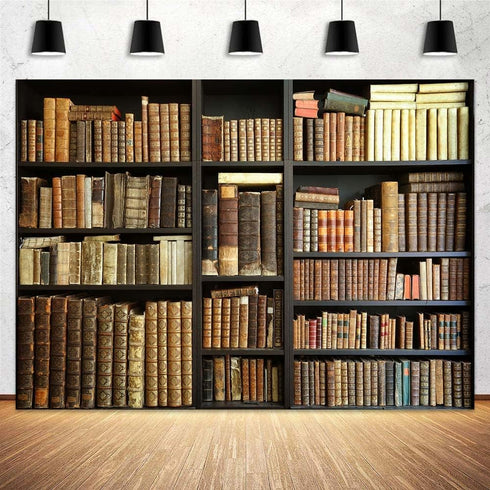 Etsyoki 5x3ft Brown Bookshelf Backdrop Modern Library & Office Decor for Zoom Meetings,