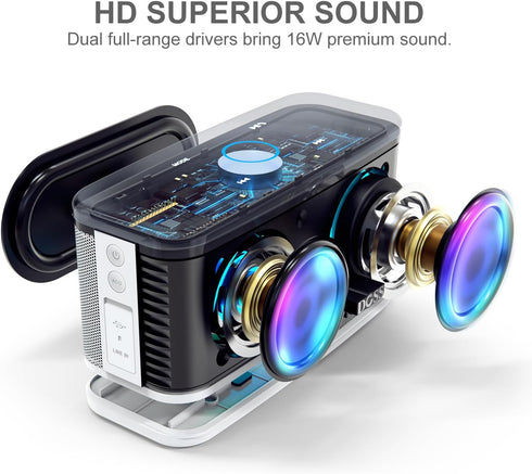 DOSS SoundBox Plus Portable Wireless Bluetooth Speaker, HD Sound, Deep Bass, Wireless Stereo Pairing, 20H Playtime for