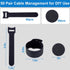 50 XANGNIER Pair Cable Management Under Desk,Adjustable Hook and Loop Cable Ties,Self Adhesive Cord Organizer,Reusable