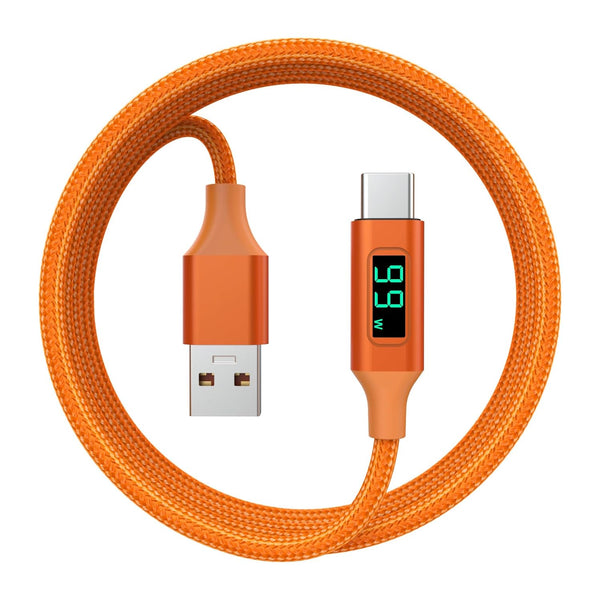 Type-C Cable with LED Display, Compatible with iPhone 15/Plus/Pro/Pro Max, MacBook Air/Pro, Galaxy S24