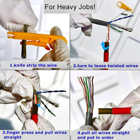 LIUJINCAN Network Cable Untwist Tool, Engineer Wire Straightener for CAT5/CAT6/CAT7 and Telephone Wires
