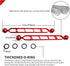 Red 11" Double Ball Aluminum Alloy Extension Arm, 1" Ball Head Connector for Underwater Arm, 2pack