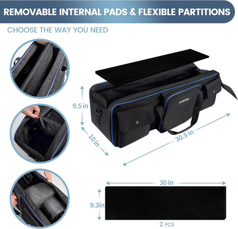 YOREPEK Tripod Carrying Case Bag - 30.5" Large Photo Studio Equipment Case with 2 Protective Padding for Light Stand,