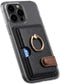 Wallet Stick on Phone Case, Credit Card Holder with Ring for Back of Phone Cases, Compatible with iPhone, Samsung Galaxy