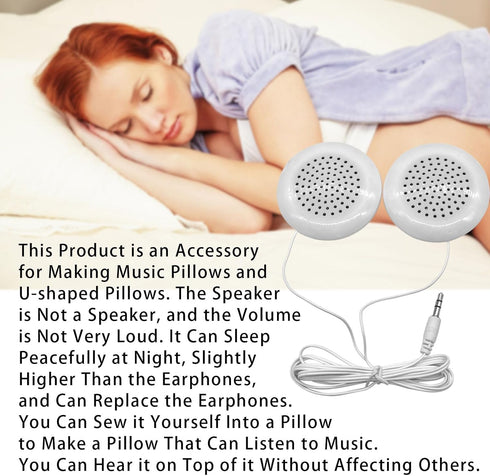 Flylin Pillow Speaker, 3.5mm DIY Portable Mini Stereo Speakers with 2 HiFi Speakers for MP3 Phone Portable CD