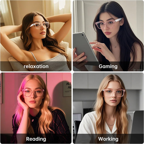 Tulbeys 5.3, Smart Glasses for Women, Blue Light Filtering LensesBluetooth Audio & Mic, Intelligent Touch,Open-Ear