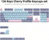 Thyrnovyn 126 Set, 60% 65% 75% 100% Keys PBT Double Shot Keycaps, Macaron Pastel Cute Keycap Pink Blue Dreamy Cherry