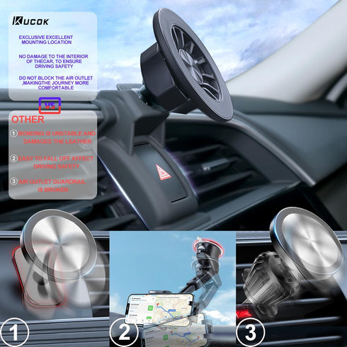 Toyota Highlander Phone Mount for MagSafe, Exclusive Fit for 2014-2019 Highlander, Super-Strong Magnet for iPhone