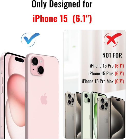 Vanxiliiy 15 15 6.1" Compatible with iPhone Case with Stand, Premium Slim Liquid Silicone Phone Cases for iPhone