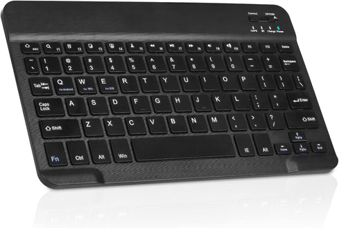 Ultra-Slim Rechargeable Bluetooth Keyboard, Compatible with BLU M8L Plus, iPads, iPhones, Android Tablets, Black