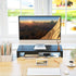 TEAMIX 20 inch Monitor Stand Riser, Wood Stand for Desk, Computer Stand with Keyboard Organizer, Black