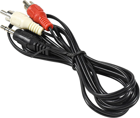 HQRP Stereo RCA to 3.5mm Audio Cable Compatible with Vizio Sound Bar Models, Mini Plug Cord Y-Splitter 5ft