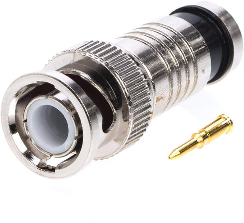 BNC RG59 Male Compression Coax Connector for CCTV Security Camera DVR Systems,