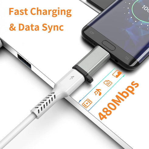 USB-C to Micro USB Adapter, 3-Pack USB Type C Female to Micro USB Male Converter for Samsung Galaxy S7 S6, Kindle, PS4