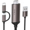 KAMING 2-in-1 USB Type C/Micro USB Android Phone to TV HDMI Cable, MHL to HDMI Adapter 1080P HD