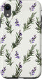 Rosemary Watercolor Plant Pattern Design iPhone XR Spring Herb Rosemary Watercolor Plant Pattern Aesthetic Case