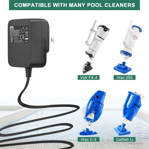 FITE ON AC/DC Adapter for Catfish Pool Cleaner - Catfish Ultra, iVac C-2, iVac 250, Volt FX-4, Centennial, Eclipse 7.2V