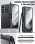 Vizvera Black Shockproof Silicone Wallet Case for Samsung Galaxy Z Fold 6, RFID Cards Holder, Camera Cover
