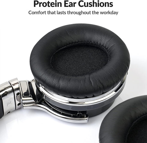 Silensys E7 Active Noise Cancelling Headphones - Bluetooth Over Ear Headphones with Microphone, 30 Hours Playtime,