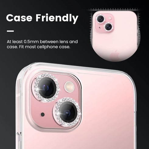 Tensea Camera Lens Protector for iPhone 15 / iPhone 15 Plus, 9H Tempered Glass, HD Clear, 6.1 inch/6.7 inch