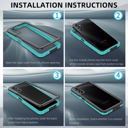 Waterproof Case for Samsung Galaxy A15 5G with Built-in Screen Protector, Rugged Full Body Dustproof Shockproof Case