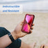 Lanhiem Metal Case for iPhone 13, Heavy Duty Shockproof Rugged Cover with Built-in Glass Screen Protector, Red