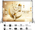 Baocicco 5x3ft Polyester Background for Eid Mubarak Photography - Golden Crescent Moon, Stars, Islamic Lanterns Decor