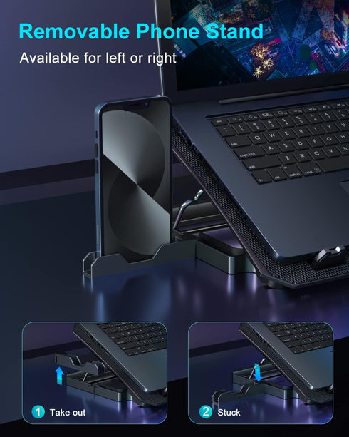 KeiBn Laptop Cooling Pad, Gaming Laptop Cooler with 2 Fans, 5 Height Stands, 2 USB Ports for 10-15.6 Inch Laptops