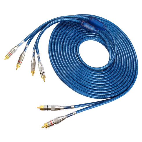 2 Channel to 4 Channel RCA Audio Interconnect Cable 16.4ft 2 Male