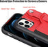 TOOVREN iPhone 12 Pro Max Case for Women and Girls, Card Holder Kickstand Adjustable Lanyard Neck Strap, Red