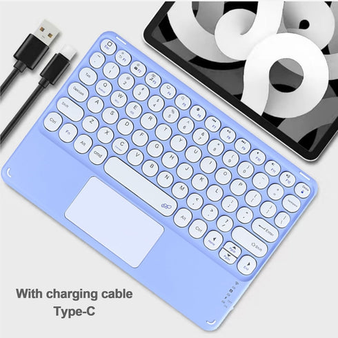Wireless Keyboard with Touchpad, Ultra-Slim Portable Rechargeable Bluetooth Keyboard for OS Android Windows Devices