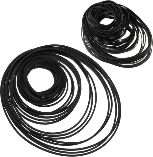 Vin Beauty 100 Pcs Black Recorder Rubber Belts Cassette Recorder Repair Maintenance Mix Flat