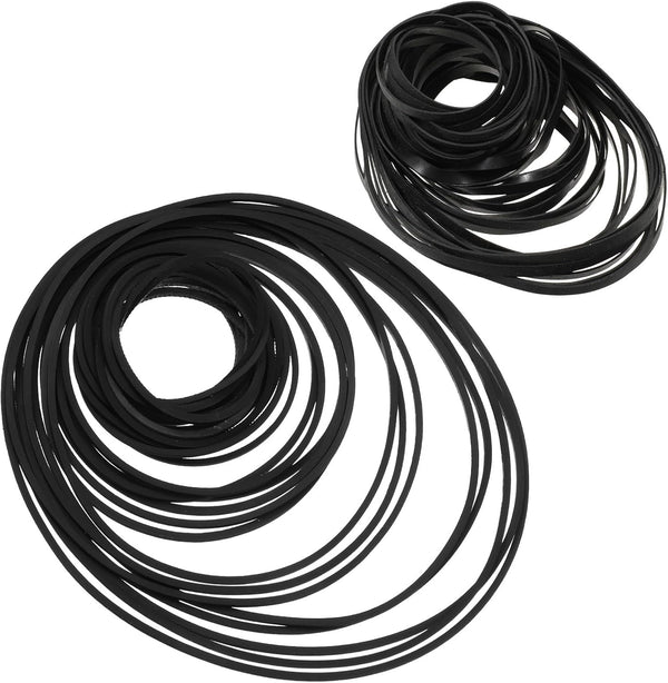 Vin Beauty 100 Pcs Black Recorder Rubber Belts Cassette Recorder Repair Maintenance Mix Flat