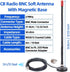 Arridioter 27MHz PL259 CB Radio Antenna Magnetic Mount Whip Soft CB Antenna Kit with BNC Male Adapter Compatible
