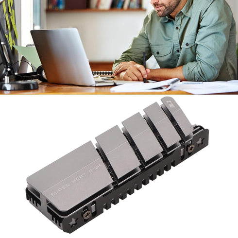 M.2 NVME Radiator, Double Sided Heatsink Cooler with Silicone Thermal Pad for M.2 2280 SSD, NGFF SSD