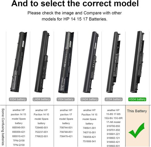 ARyee Laptop Battery Replacement for 240 G4, HS04, HS03, 807956-001, 807957-001, HSTNN-LB6U, HSTNN-DB7I