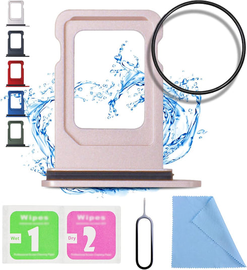 ASDAWN Replacement for iPhone 13 SIM Card Slot Tray Holder, Waterproof Rubber Ring and SIM Pin (Single Sim Version)