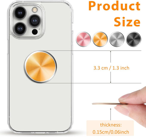 Giantree Mount Metal Plates for Magnetic Car Mount, 4 Pack Replacement Round Patch of Magnetic Cell Phone Mount Universal Circular Metal Disc with Strong Adhesive Sticker for Mobile Phone(4colors)