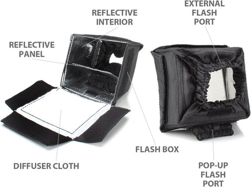 ENHANCE Camera Light Diffuser Softbox for Pop Up and External Speedlites, Universal Design, Compatible with Neewer,